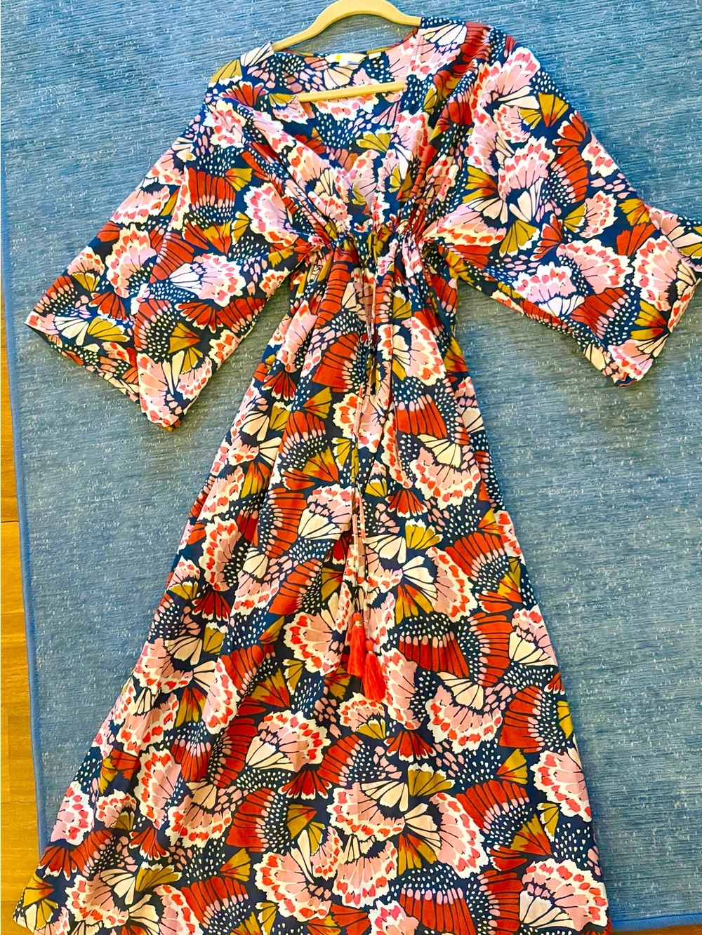 Boden Kimono style Floral Multicolor Maxi Dress